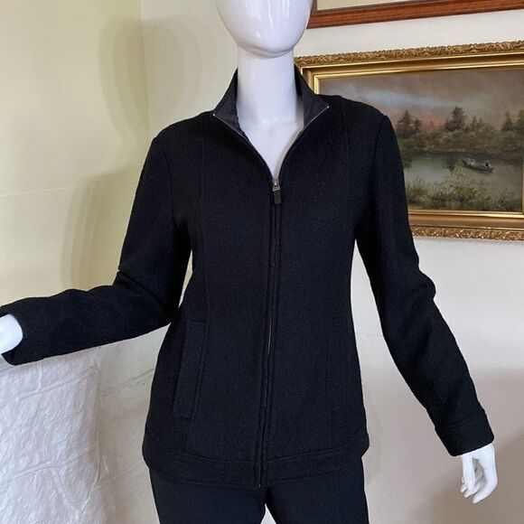 Della Spiga Zippered Black Tailored Wool Jacket - Picture 11 of 15